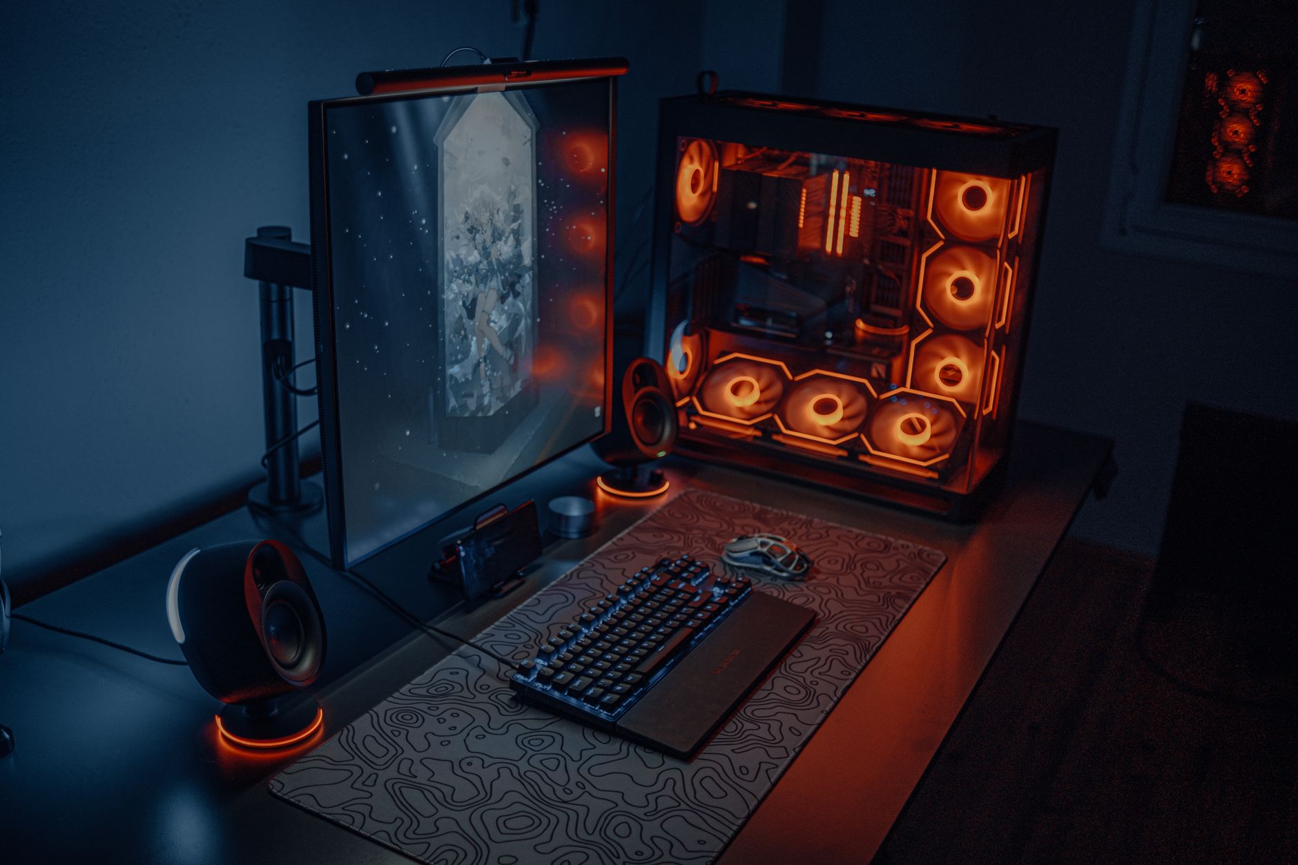 bureau gamer lumineux