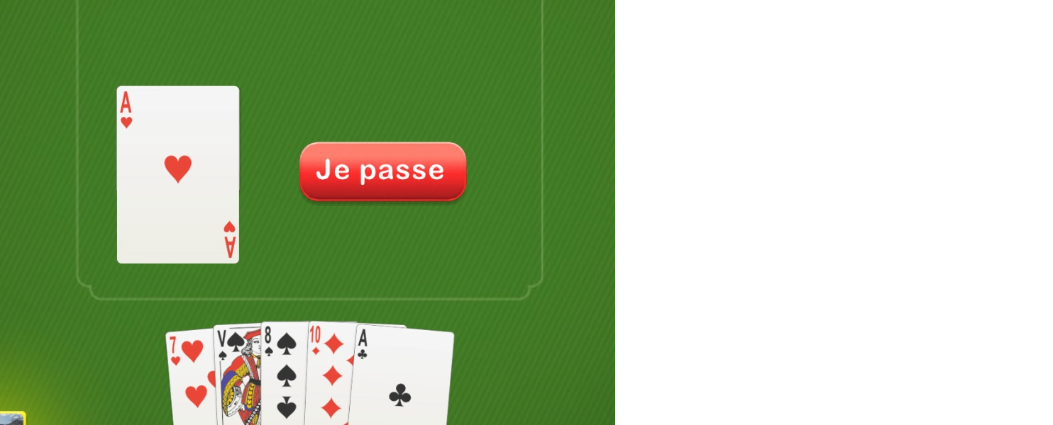 Table de jeu de cartes en ligne sur ordinateur, proche de l'expérience proposée par Cliquojeux