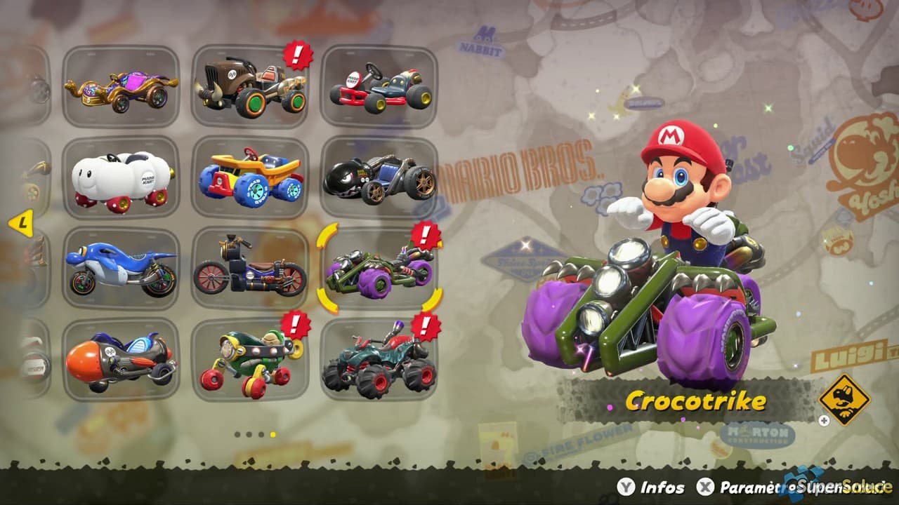 Mario Kart World sur Nintendo Switch 2 : plusieurs pilotes lancés sur un circuit coloré en monde ouvert