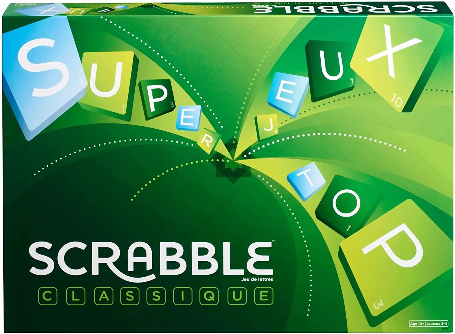 Écran de jeu Scrabble GO avec plateau, lettres et cases bonus