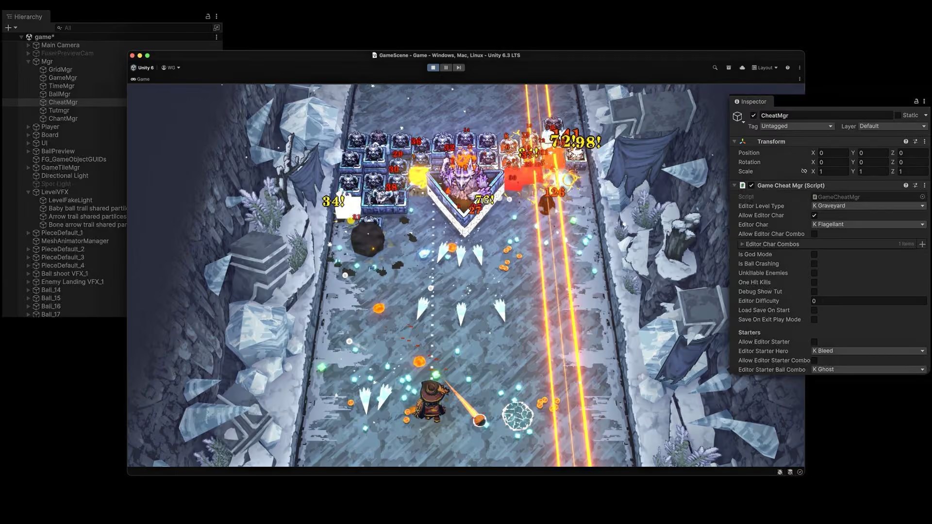 Interface de l'éditeur Unity avec une scène de jeu en 3D en cours de création